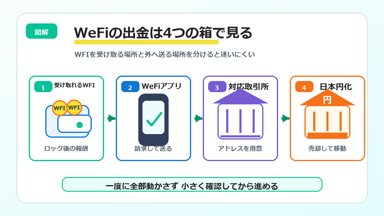 WeFiの出金は4つの箱で見る
