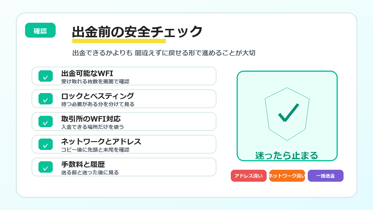 出金前の安全チェック