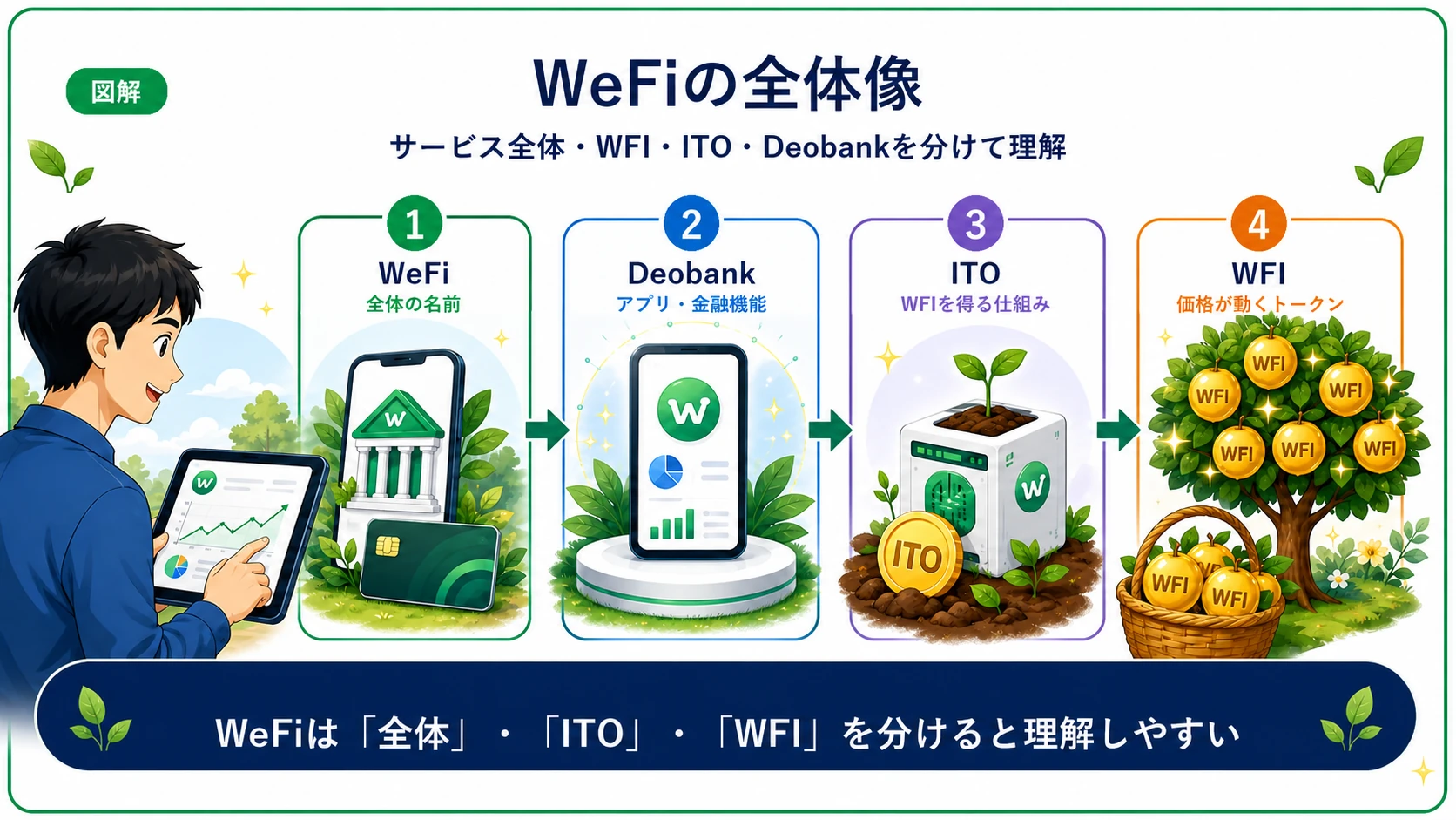 WeFiの全体像：WFI・ITO・Deobankの関係